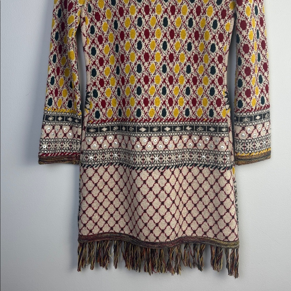 Anthropologie Angel of the North Satpura Sweater Coat Small Wool Beaded Bohemian - Picture 14 of 16